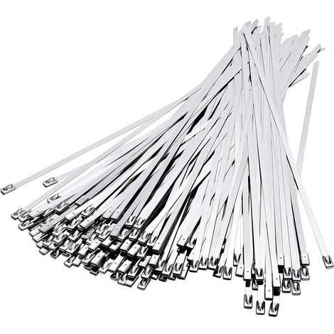 Design Lighting – 100 Stück Kabelbinder Aus Edelstahl, 4,6 Mm X 300 Mm – Edelstahl 304 – Korrosionsbeständig – Für Kabel Und Rohre