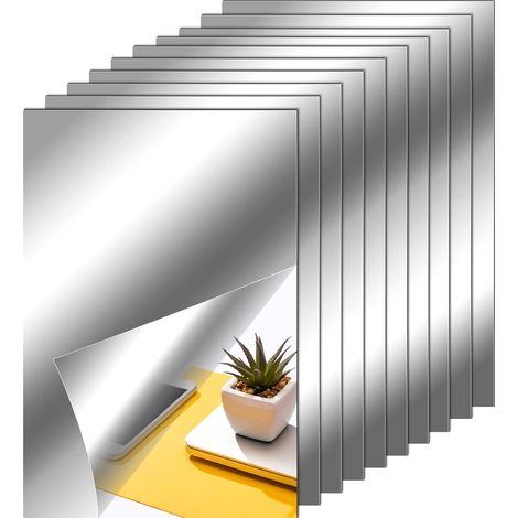 Designbeleuchtung – Packung Mit 10 Flexiblen, Selbstklebenden Spiegelfolien, 15 X 23 Cm – Pet-material – Für Moderne Wanddekoration – Einfache Anbringung