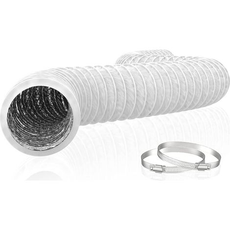 Design Lighting – 150 Mm Flexibler Pvc-aluminium-abluftschlauch, 6 M – Geräuscharmer Lüftungsschlauch Für Abluftanlagen Und Klimaanlagen – Temperaturbeständig Von -30 °c Bis 150 °c – 150 Mm, 6 M