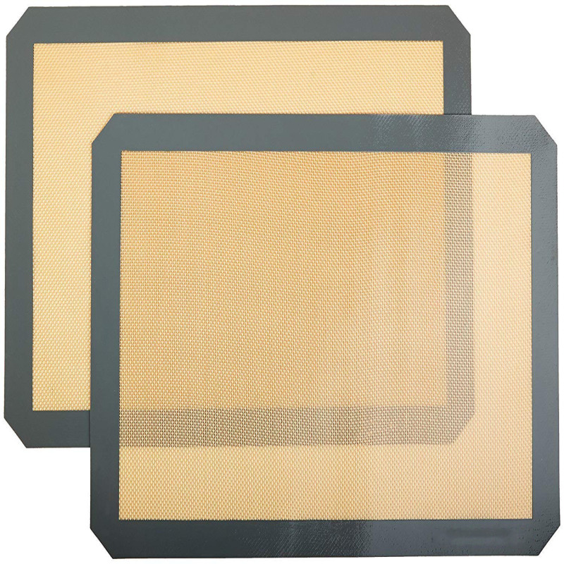 Basics Antihaft-backmatte Aus Silikon, Lebensmittelecht, 2er-set, Beige/grau, Rechteckig, 42 X 29,5 Cm