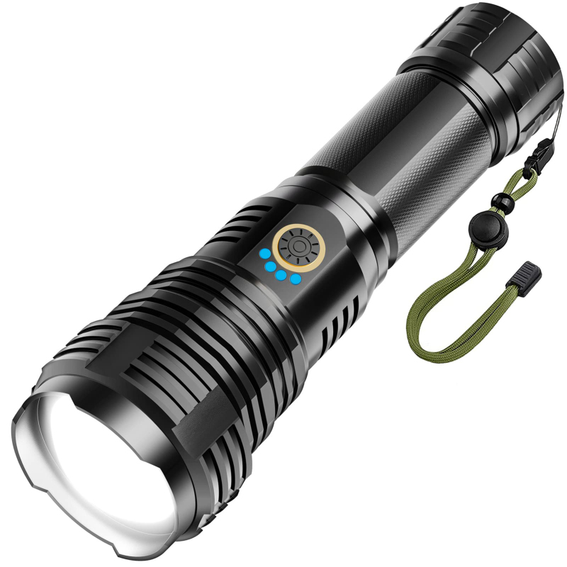 Hochleistungs-akku-taschenlampe, 90.000 Lumen, Xhp70.2, 5 Modi, Ipx7 Wasserdicht (zoom)