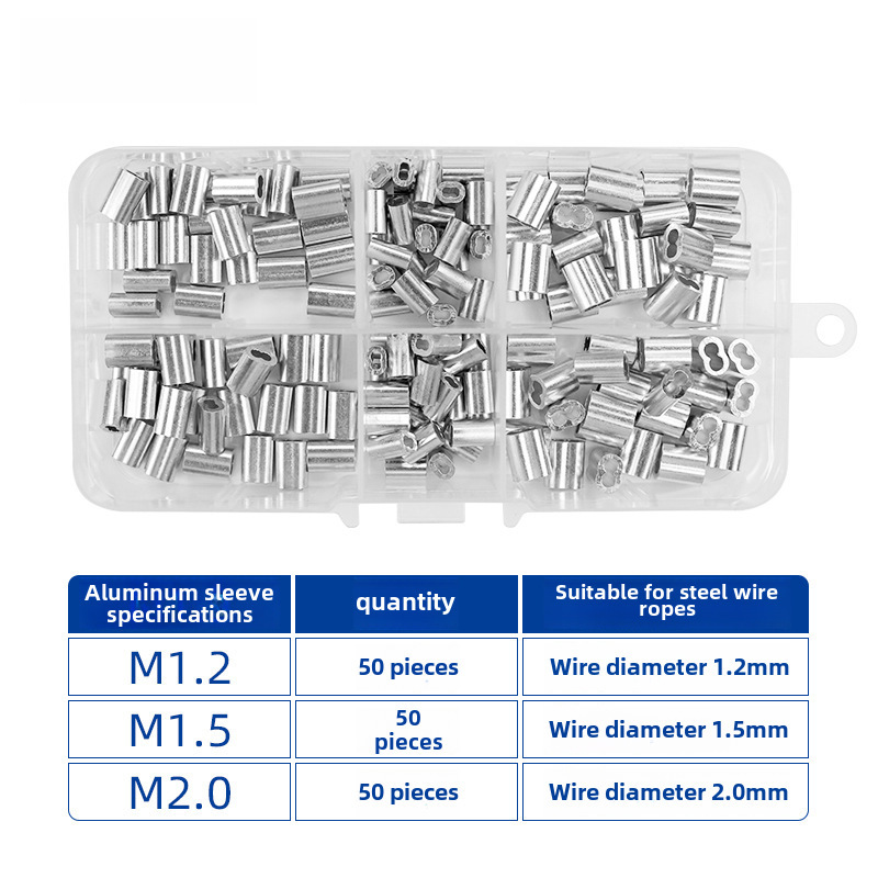 Aluminium-hülsenklemme, Balken Und Dorn Für Angeldraht Und -schnur (150-teiliges Set, Drei Ausführungen)