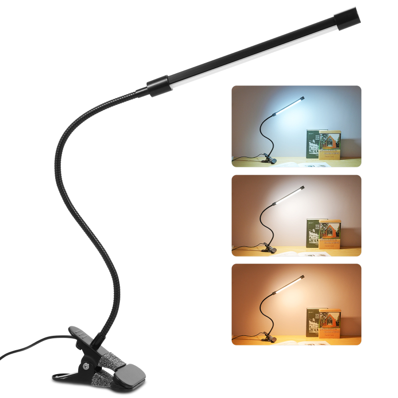 10-w-led-klemmleuchte, 36 Leds, Usb-anschluss, 5 V Dc / 3 Farbtemperaturen / 10 Helligkeitsstufen / Flexibler Schwanenhals / Verstellbarer Beleuchtungswinkel