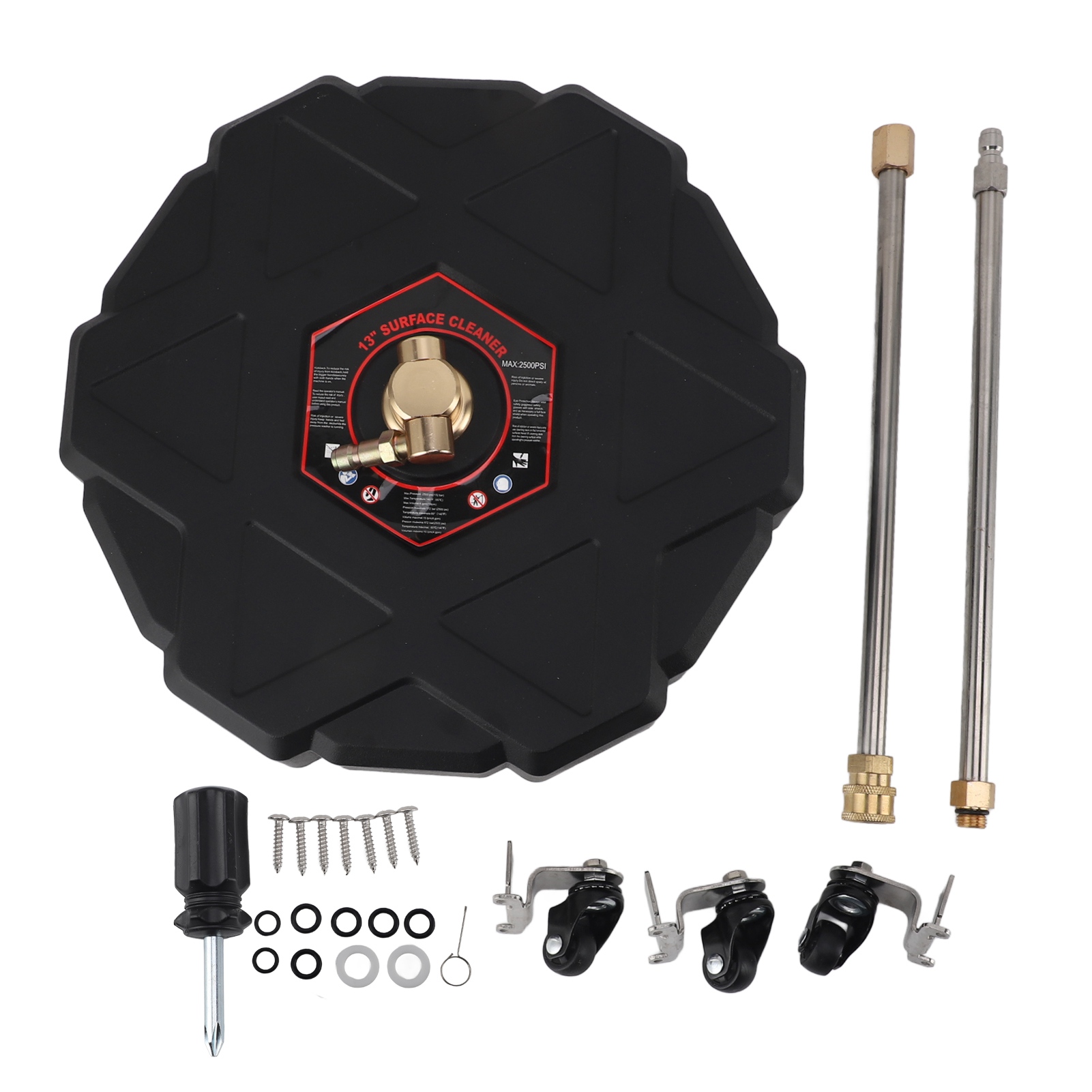 Nettoyeur De Surfaces À Pression De 33 Cm (13 Po), 2500 Psi, Raccord Rapide De 6,35 Mm (1/4 Po), Roues Et Rallonge Incluses. Idéal Pour Garage, Terrasse Et Allée.