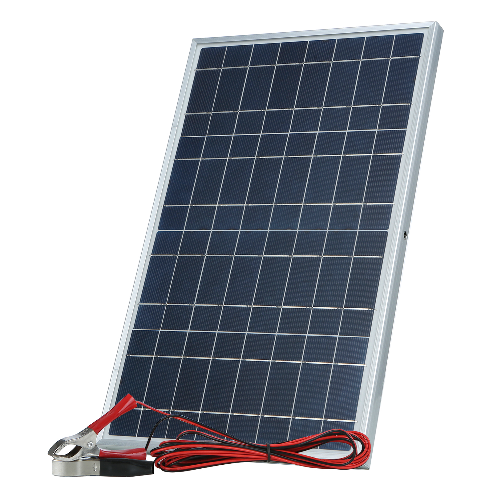 Kit De Panneau Solaire 30 W Cc 12 V/18 V Avec Pinces Crocodiles / Étanchéité Ip65 Pour Une Utilisation Intérieure Et Extérieure Portable