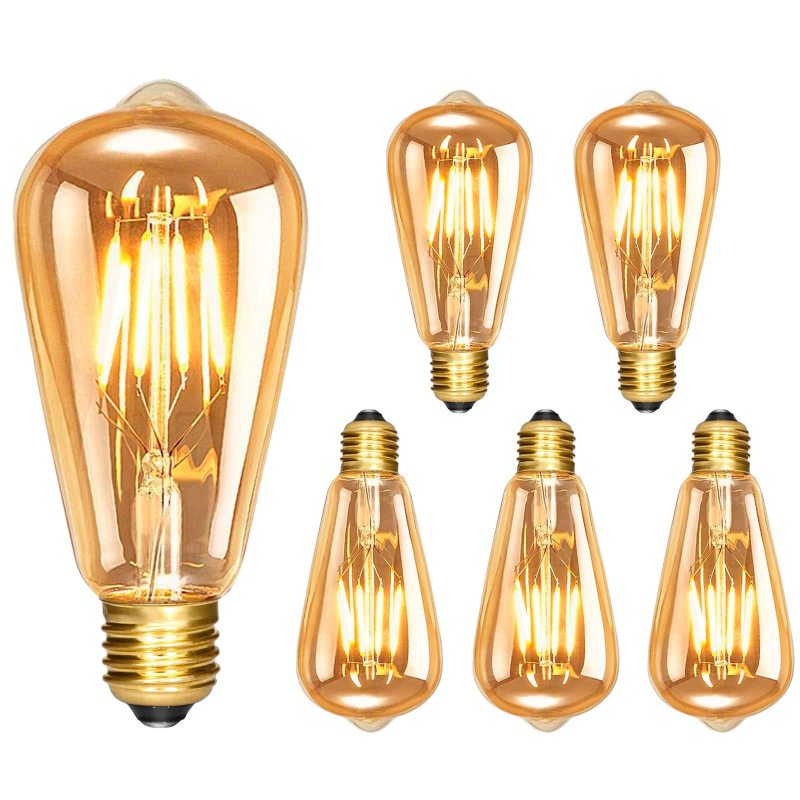 Vintage Edison Led-glühbirne E27, Dimmbar, 4 W, 5er-pack, Warmweiß, 350 Lm, Ideal Für Eine Nostalgische Retro-atmosphäre In Cafés Oder Bars.