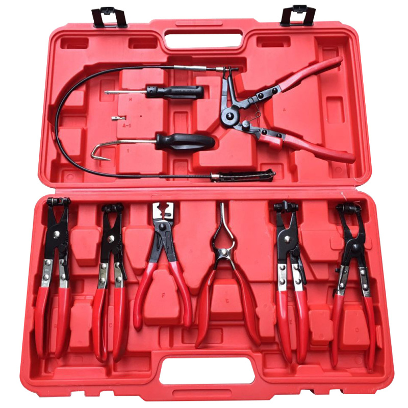 Set Mit 9 Flexiblen Schlauchschellenzangen, Langarmzangen Für Autoreparaturen, Handwerkzeuge Zum Entfernen Von Schlauchschellen.