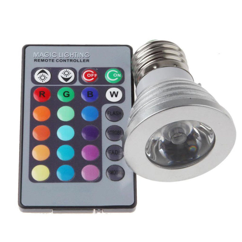 E27 3w Rgb-led-strahler Mit Farbwechselfunktion, Infrarot-fernbedienung, Farbiger Umgebungsbeleuchtung, Dimmbar 85-265v