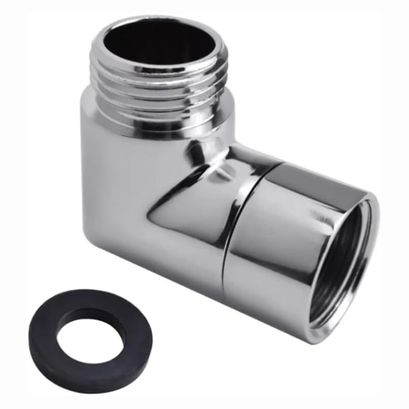 Winkel-duschadapter Aus Massivem Messing, G1/2"-winkelanschlussadapter Für Duschkopf (90°, Matt Schwarz)