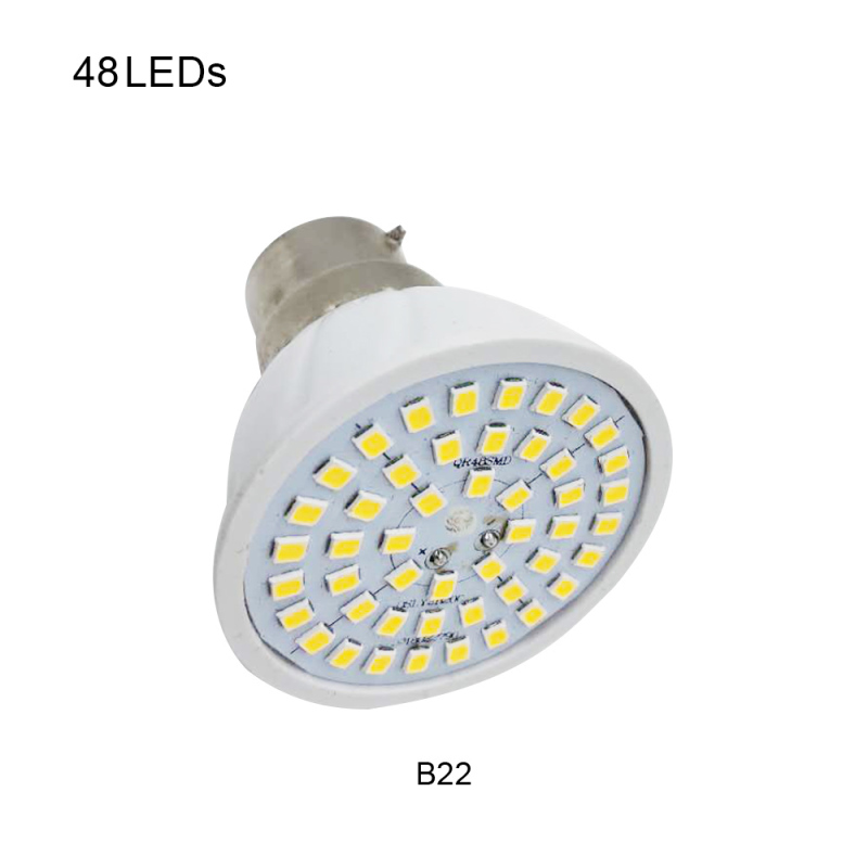 B22 220v Led-lampe, Warmweißer Led-spot, 48 Leds, Maiskolbenlampe.