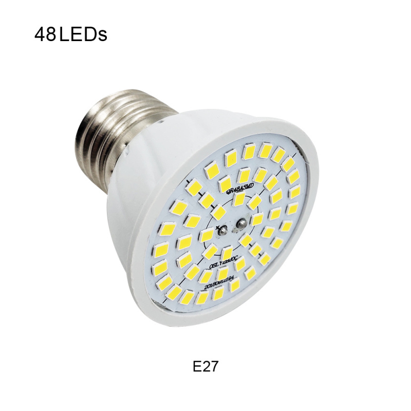 220v E27 Led-spotlampe, 48 Leds, Warmweißes Licht