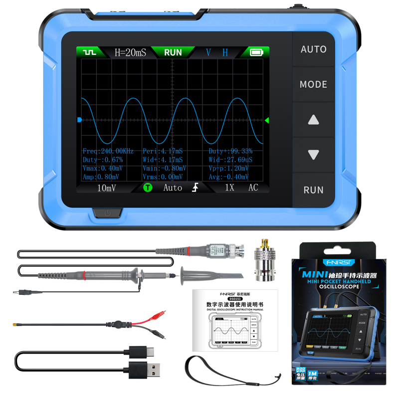 Fnirsi Dso510 Tragbares Digitales Oszilloskop + 48 Ms/s 10 Mhz Signalgenerator, Kompakt Und Multifunktional.