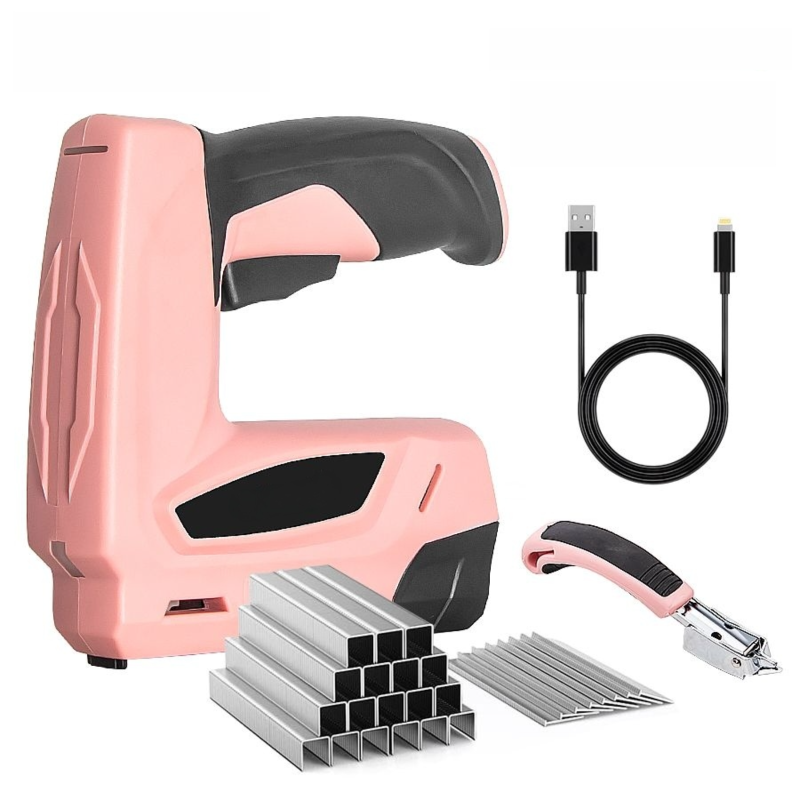 2-in-1 Akku-heft-/nagelgerät, 4 V Mit 2000 Klammern Und Nägeln, Usb-ladegerät Inklusive (für Holz, Polsterarbeiten, Tischlerei)