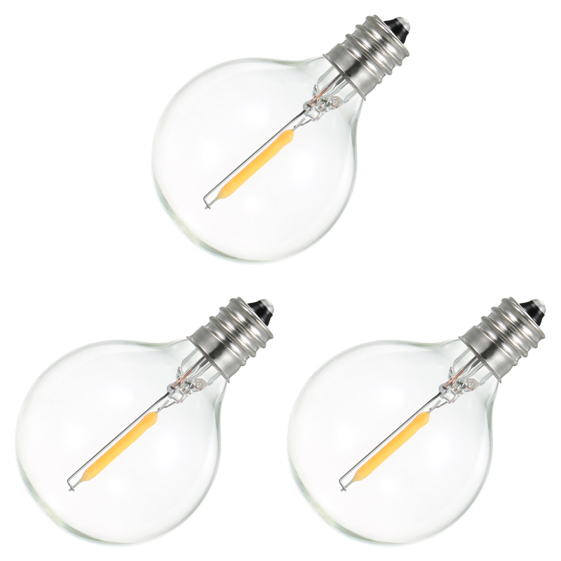 G40 0,1w Dc3v Ersatzbirnen, 3er-pack, E12 Schraubsockel, Glaskugel, Warmweiß, Für Lichterketten, Innen- Und Außendekoration (terrasse).
