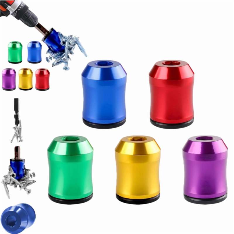 Magnet Aus Hochharter Aluminiumlegierung Mit Starker Entmagnetisierungsleistung, Magnetring Für Elektrische Bohrmaschinen Mit 6,35 Mm Sechskantgriff (5er-packung).