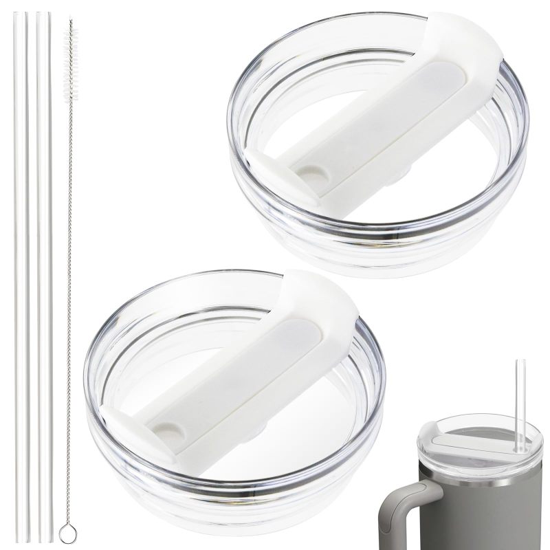 Deckel Für 1,2-liter-becher (40 Oz), Eisbeständiger Deckel, Silikondeckel, Autobecherdeckel (transparent Weiß)