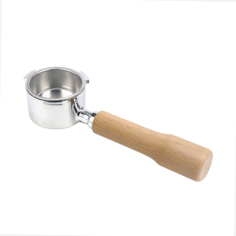 Aoresac 51-mm-siebträger Ohne Boden Mit Siebkorb Und Holzgriff, Kompatibel Mit Den Kaffeemaschinen Delonghi Ec680 Und Ec685. Wiederverwendbares Zubehör Aus Aluminiumlegierung Für Die Kaffeezubereitung