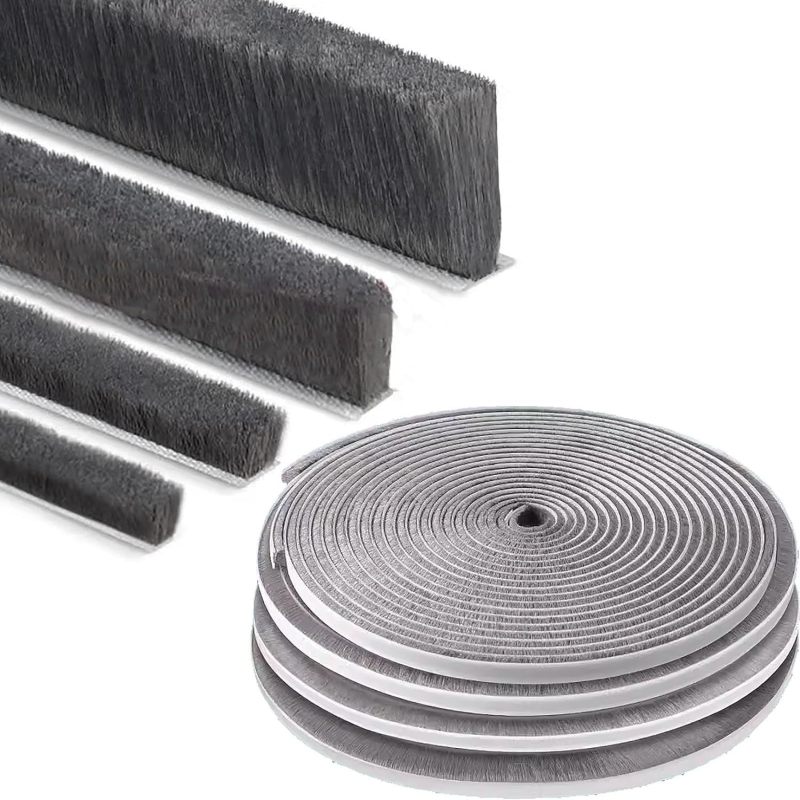 Wetterfeste Bürstendichtung 23 Mm X 10 M, Grau, Isolierende Dichtung Für Fenster Und Glastüren, Dichtungsband
