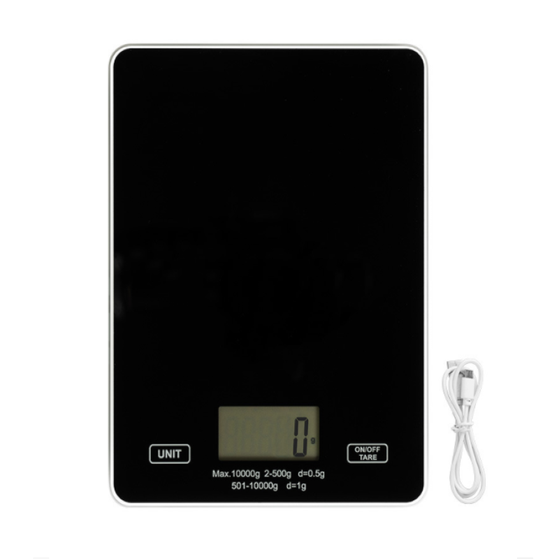 Wiederaufladbare Digitale Küchenwaage Mit Usb-anschluss, Wiegt In Gramm Und Unzen, Aus Gehärtetem Glas, Ideal Zum Backen Und Kochen.