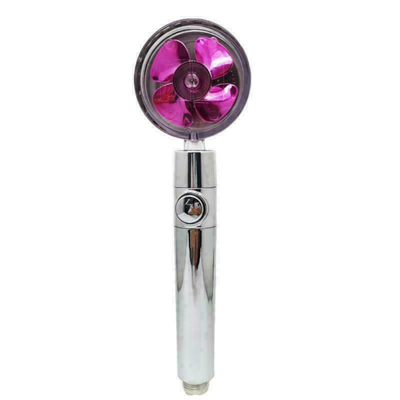 Hochdruck-handbrause Mit Turbopropeller, 360°-drehung, Kraftvollem Und Wassersparendem Strahl, Ein-/ausschalten Durch Einfaches Drücken Eines Knopfes.