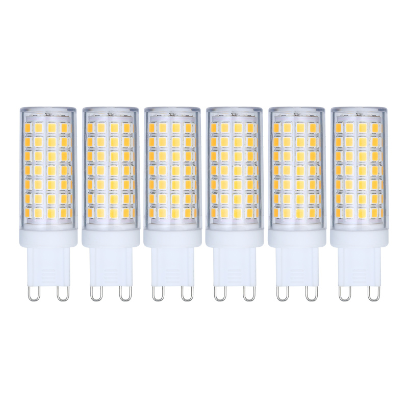 6er-pack G9-led-lampen, Warmweißes Licht (3000 K/6000 K), 5 W, 500 Lumen, 88 Leds, Kompatibel Mit 33-w-/35-w-/40-w-glühlampen, 360°-abstrahlwinkel, Farbwiedergabeindex (cri) 80, Nicht Dimmbar