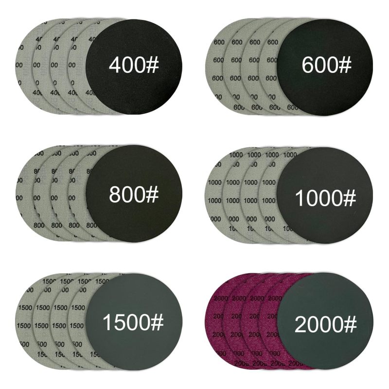 Runde, Beflockte Schleifpapierblätter Mit 12,7 Cm (5 Zoll) Durchmesser Für Trocken- Und Nassschleifen, 30 Blatt (körnungen 400/600/800/1000/1500/2000), Geeignet Für Bandschleifmaschinen.