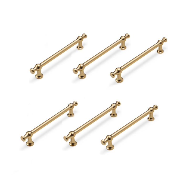 Set Mit 6 Goldenen Schubladengriffen 224 Mm (8,9 Zoll) Für Küchenmöbel, Schränke, Schlafzimmer, Badezimmer Und Büros.