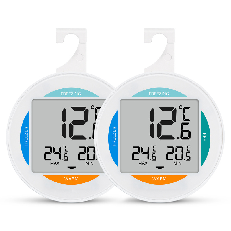 Set Mit 2 Wasserdichten Digitalen Thermometern (ip65), Zeichnet Höchst- Und Tiefsttemperaturen Auf, Lcd-bildschirm (zum Aufhängen/tischaufstellen)