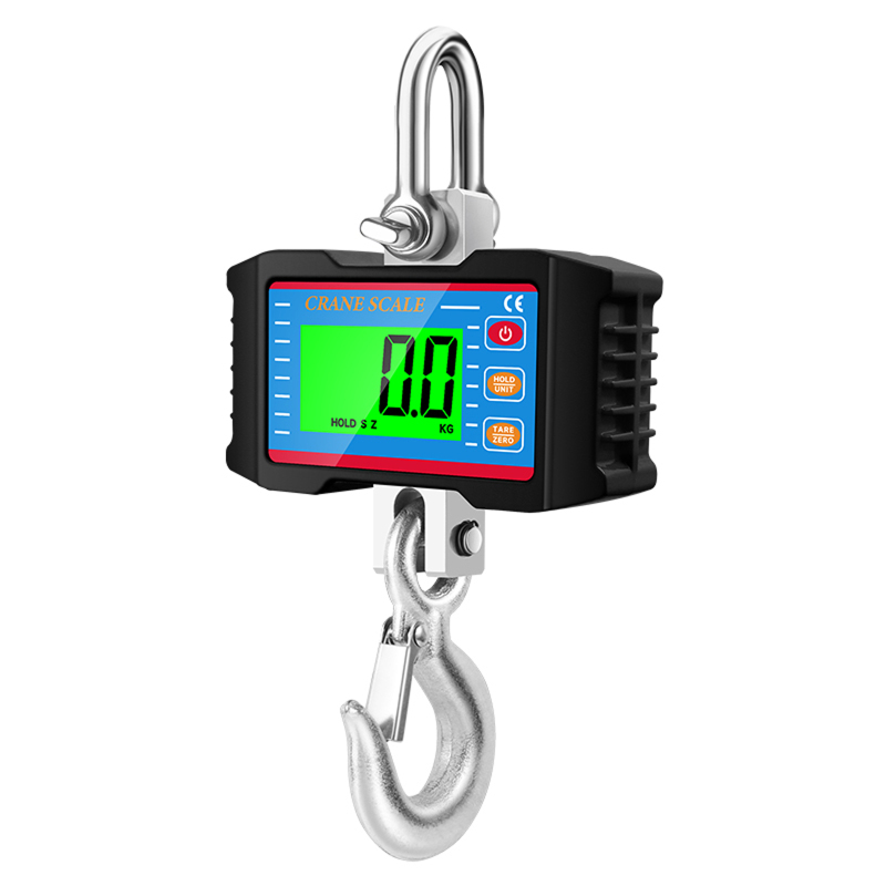 Robuste Digitale Hängewaage, 1000 Kg (2204 Lbs), Hintergrundbeleuchtetes Lcd-display, Einheitenumschaltung, Datenhaltefunktion, Tara- Und Nullstellung.