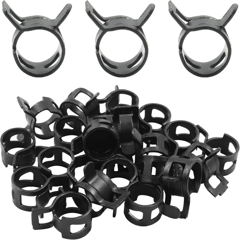 Packung Mit 20 Federschlauchschellen Mit 10 Mm Innendurchmesser, Befestigungsklammern Für Kraftstoffschläuche (geeignet Für Kraftstoff-, Wasser- Und Belüftungsschläuche), Schwarz.