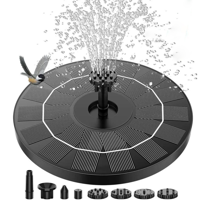 Solarpumpe Für Springbrunnen, 16 Cm Runder Schwimmbrunnen Für Garten, Teich, Pool Und Terrasse, Solarbetriebener Außenbrunnen