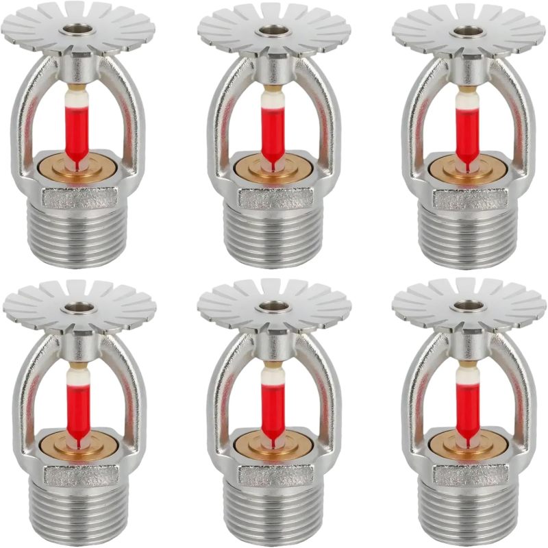 6er-pack Automatische Feuerlöscherköpfe, Hängeausführung, 68 °c (155 °f), 1/2"-npt-gewinde, K=80, Nach Unten Gerichteter Wassersprühstrahl