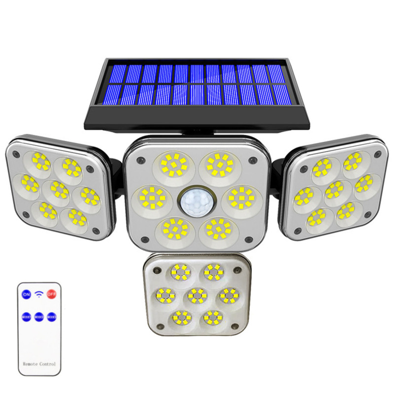 Atupen 210 Led 2500lm Solar-außenfluter Mit Bewegungsmelder Und Fernbedienung, 3 Led-sicherheitsfluter, Ip65 Wasserdicht, 270° Weitwinkelbeleuchtung Und 3 Modi (1 Stück)