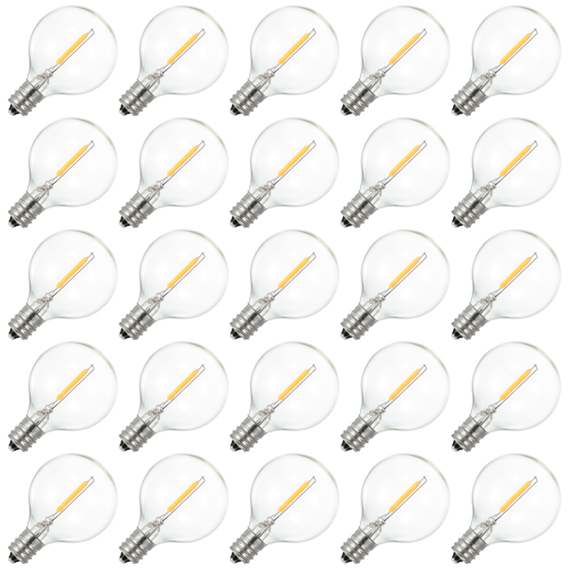 Packung Mit 25 C230v G40 Led-lampen Mit E12-sockel, Ip44 Wasserdicht, Warmweiß, Für Lichterketten, Partydekorationen, Hochzeiten Usw. Tragbar