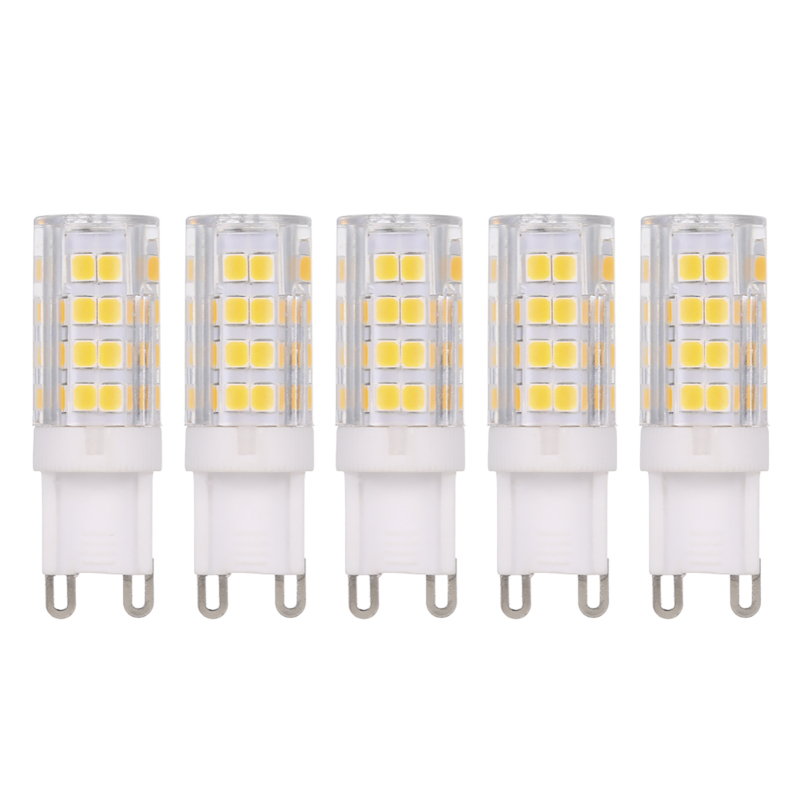 5-w-led-maiskolbenlampe, 220–240 V Wechselstrom, Entspricht Einer 45-w-halogenlampe, 400 Lm, 5er-pack, G9-sockel, Warmweiß, Für Schreibtischlampe, Schrank, Schlafzimmer, Wohnzimmer, Restaurant, Büro