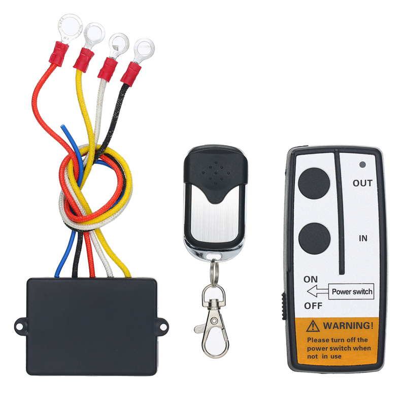 Universelles Drahtloses Fernbedienungsset Für 12v Dc-seilwinden, 15 M Reichweite, 2 Fernbedienungen Mit Kontrollleuchte, Für Lkw, Jeep, Atv Und Suv.
