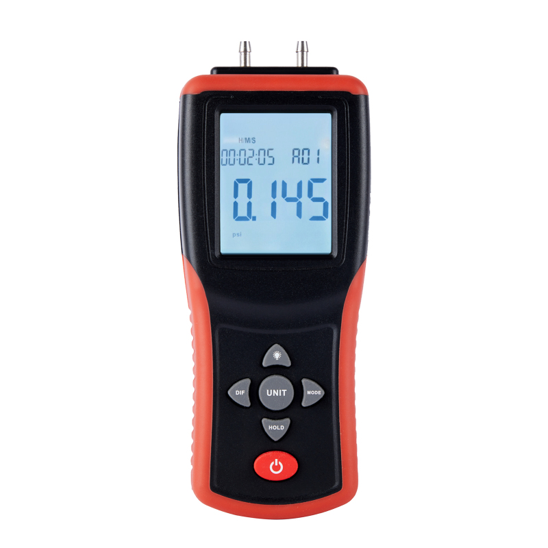 Hochpräzises, Tragbares Digitales Zwei-port-manometer Mit 2,4-zoll-lcd-bildschirm, ±2 Psi, Luftdifferenzdruckprüfer Mit 12 Einheiten