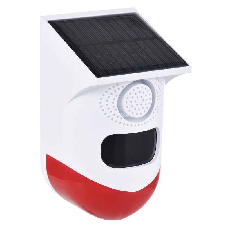 Solarbetriebener Außenalarm, Bewegungsmelder, 120 Db Sirene, Led-leuchten, Einstellbare Reichweite, Ip65 Wasserdicht, Wiederaufladbar (für Die Landwirtschaft)