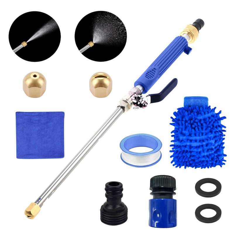 Hochdruckreinigerpistole, Ideal Für Garten, Hof, Fahrzeug, Einfahrt Und Terrasse, Blaues Set