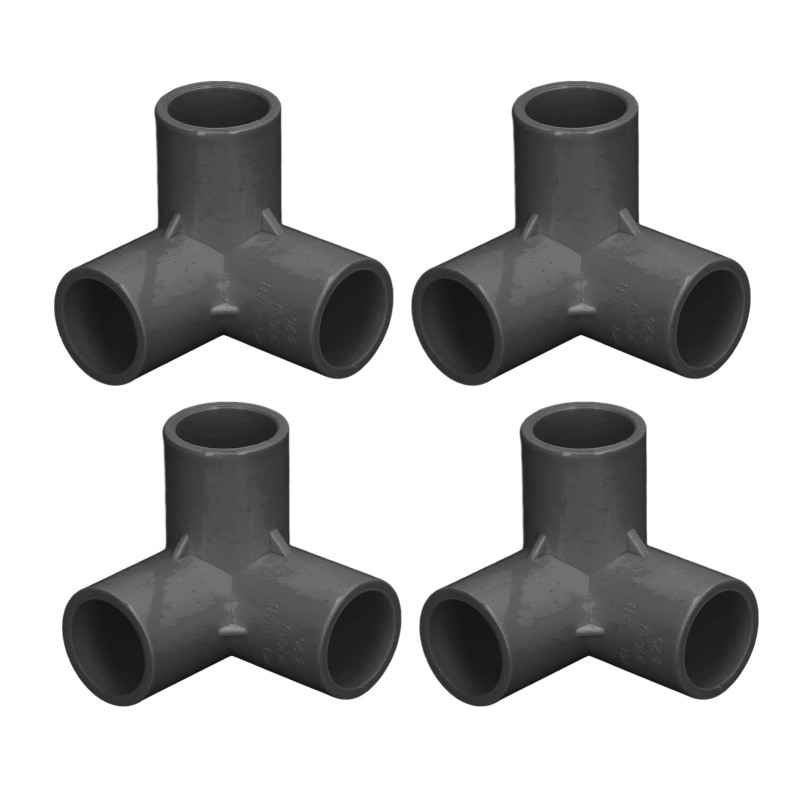 Packung Mit 10 Pvc-winkel-t-stücken, 20 Mm Innendurchmesser, Schwarz