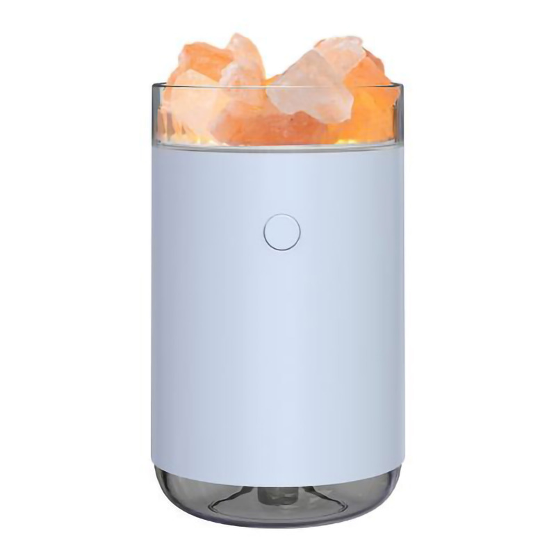 Luftbefeuchter Aus Kristallinem Salzstein Mit Farbigem Licht, 260 Ml Fassungsvermögen, Geräuscharmer Nebelverteiler, Usb-betrieben (260 Ml)