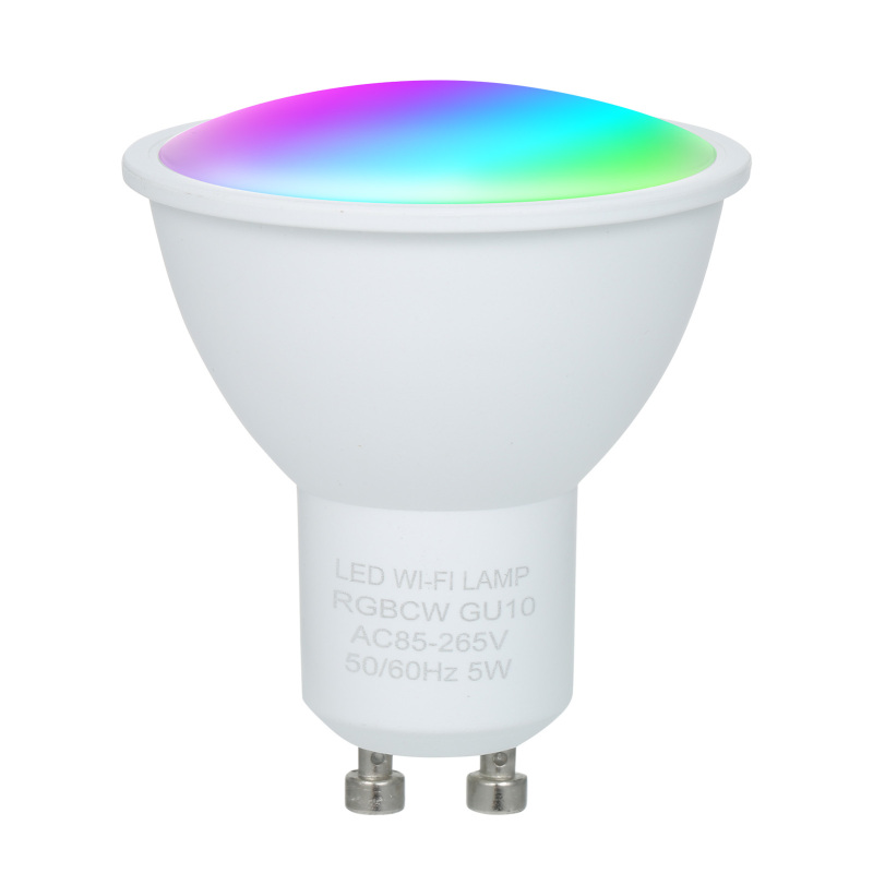 5-w-wlan-fähige Glühbirne, Dual-weiß- Und Rgb-modus, 16 Millionen Farben, Gu10-sockel, App- Und Sprachsteuerung, Timer (ac85-265v)