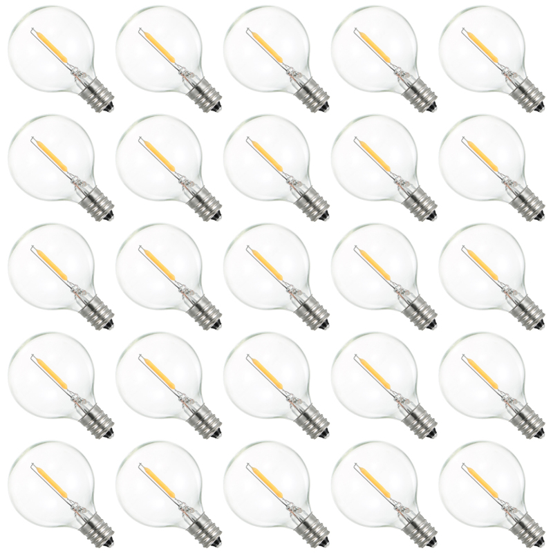 Ac230v G40 Led-glühbirnen, 25er-pack, E12-sockel, Ip44 Wasserdicht, Warmweiß, Für Lichterketten, Heimdekoration, Partys, Hochzeiten, Tragbar