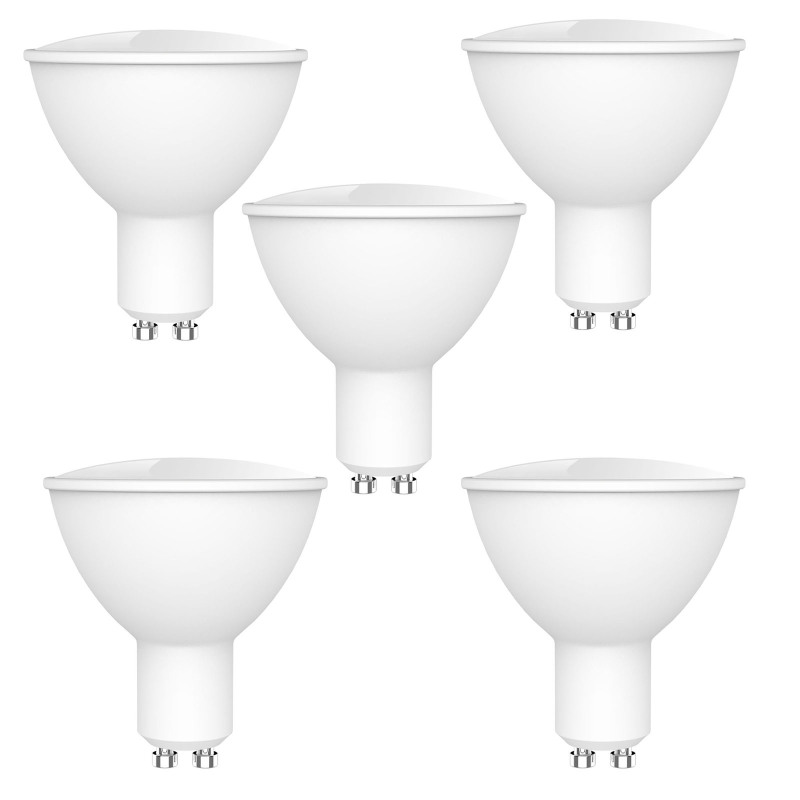 Wlan-fähige Rgb+w+c Led 5w Gu10-lampen, Dimmbar, Per Mobil-app Fernsteuerbar, Kompatibel Mit Google Home Und Tmall Elf Für Sprachsteuerung, 5er-pack.