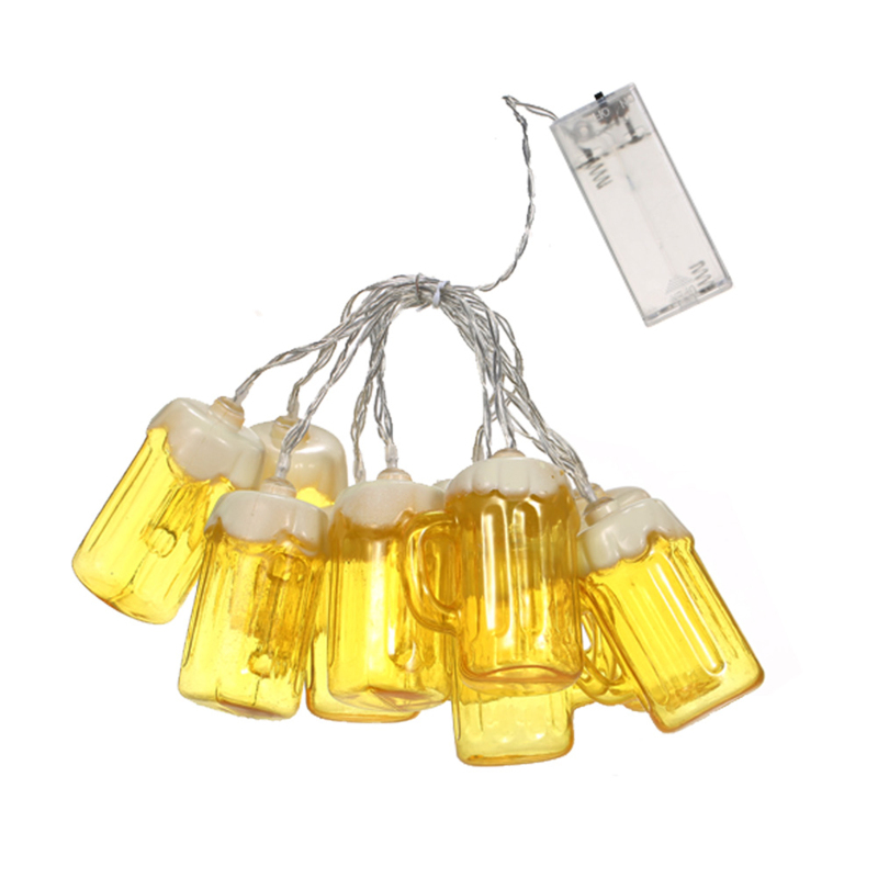 Weihnachtsbierkrug-led-lichterkette, 5 Stück, 10 Leds, Dauerlicht (152 Cm)