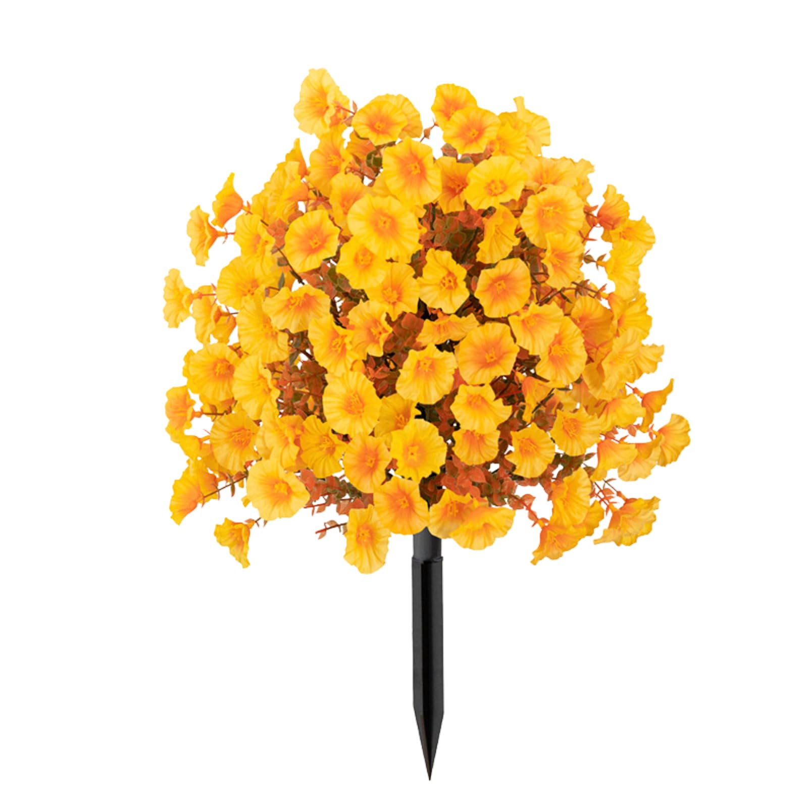 Boule De Topiaire Artificielle : Fleurs En Soie Artificielle Résistantes Aux Uv Avec Piquet Pour Le Sol - Tuteurs De Jardin Violets Artificiels Pour La Décoration De Porche, Patio Ou Fenêtre, Jaune