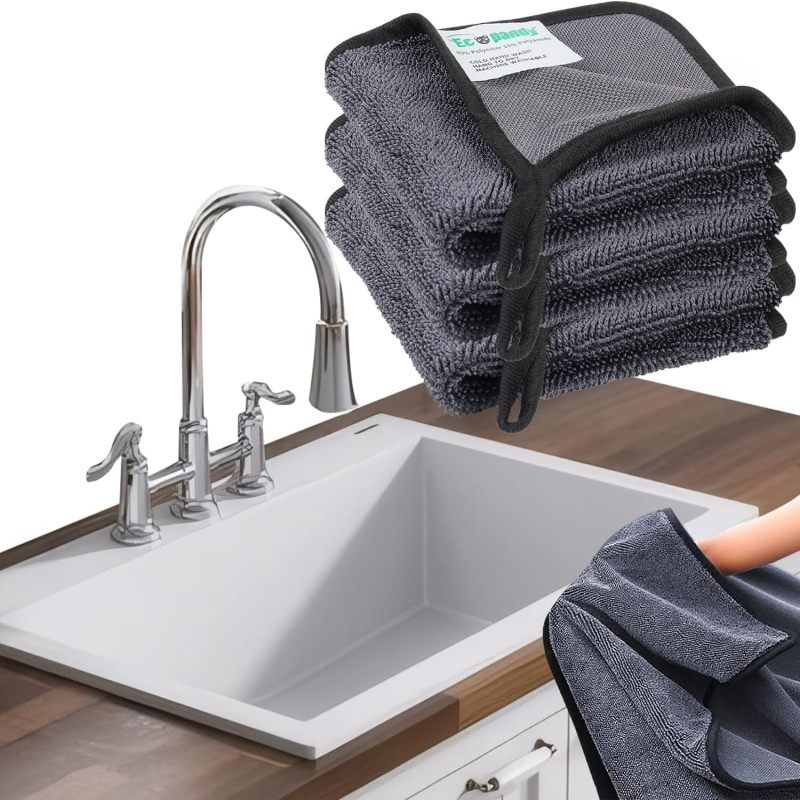 Set Mit 3 Kratzfreien, Strahlenden Gesichtsreinigungstüchern Aus Ultra-absorbierender Mikrofaser, Grau