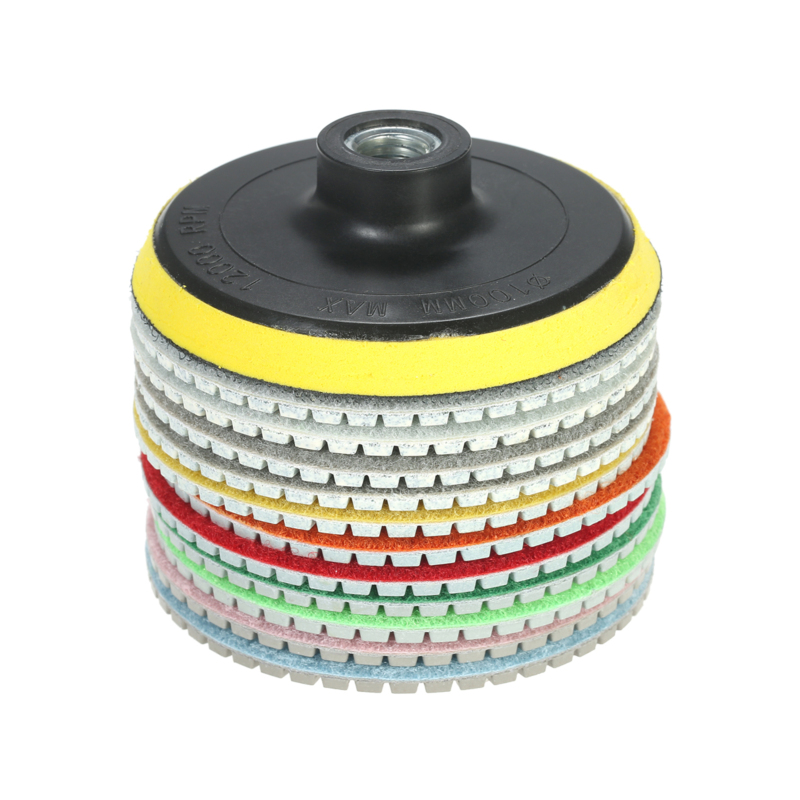 11 Nass-diamantpolierscheiben Von 10 Cm (4 Zoll) + 1 Stützteller Für Granit, Marmor, Stein, Fliesen, Beton.