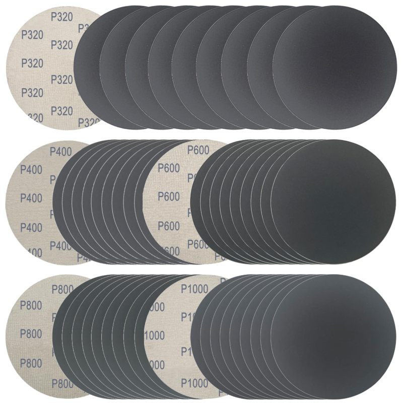 6-zoll-schleifscheiben, 50 Stück, Körnung 320-1000, Klettverschluss, Wasserfestes Schleifpapier, Siliziumkarbid (sortiert)