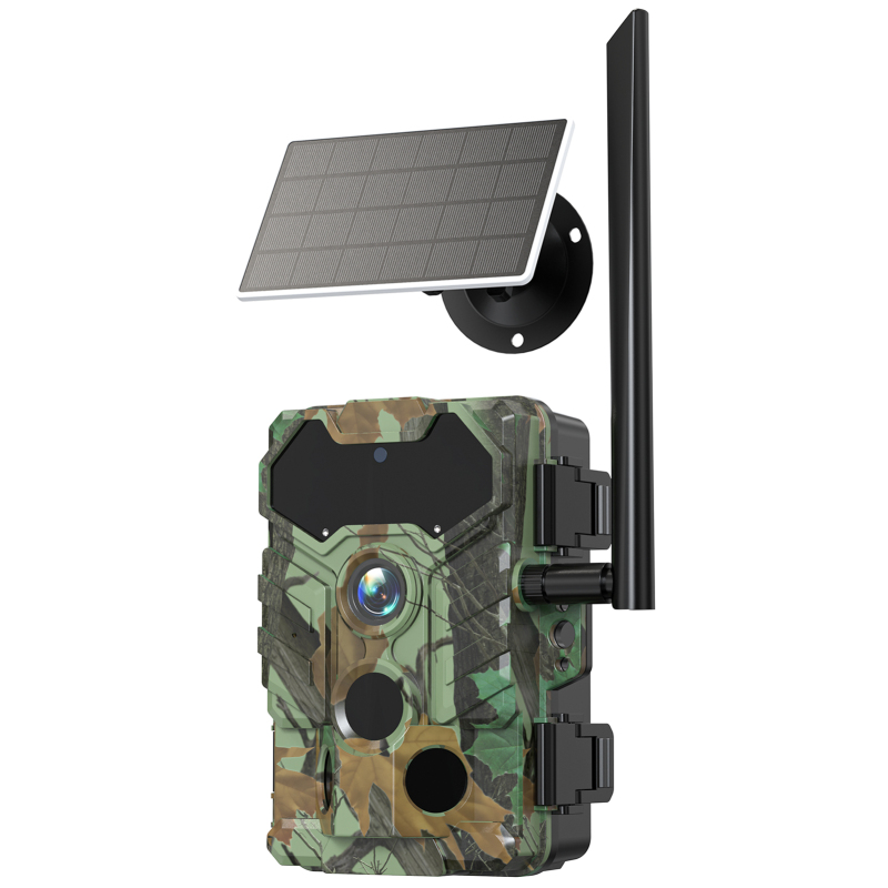 Kabellose, Solarbetriebene 32-mp-wildkamera Für Den Außenbereich Mit Bluetooth, Infrarot- Und 4g-konnektivität, Sim-kartensteckplatz Und Schneller Bluetooth-verbindung Für Wildtierbeobachtungen